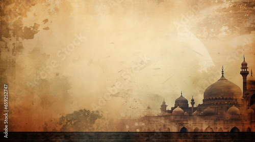 Abstract Grunge Background with Oriental Ornaments Mosque Backgr