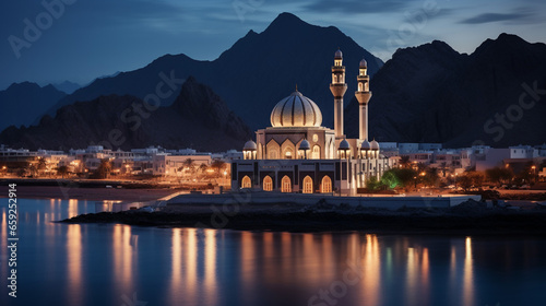 Muttrah Corniche Muscat Oman Mosque Background photo