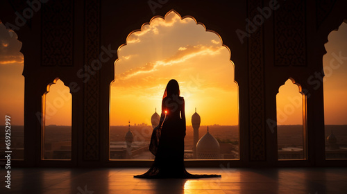 Amazing Silhouette of a Persian Woman in National Dress