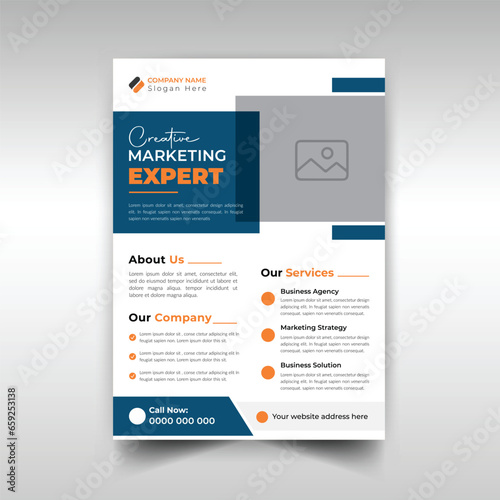 Modern flyer business template for corporate cover brochure design