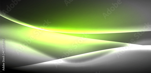 Neon-lit waves surge across background, mesmerizing dance of luminescence and motion. Dynamic backdrop captures essence of energy and modern aesthetics