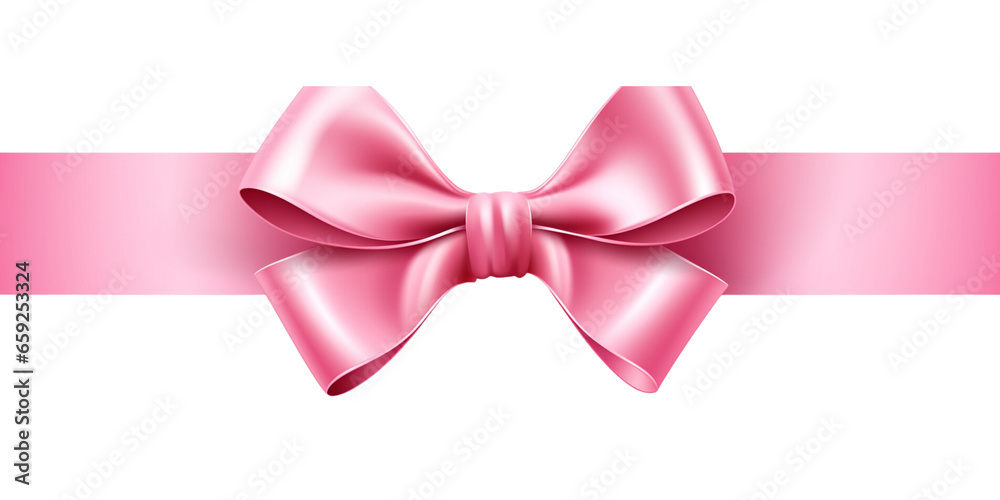 a pink ribbon bow on a white background a pink ribbon bow on a white background
