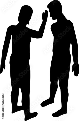 slap face gesture silhouette illustration