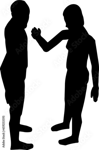 slap face gesture silhouette illustration
