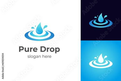 Water drop logo icon design. droplets pure mineral organic symbol design concept vector illustration