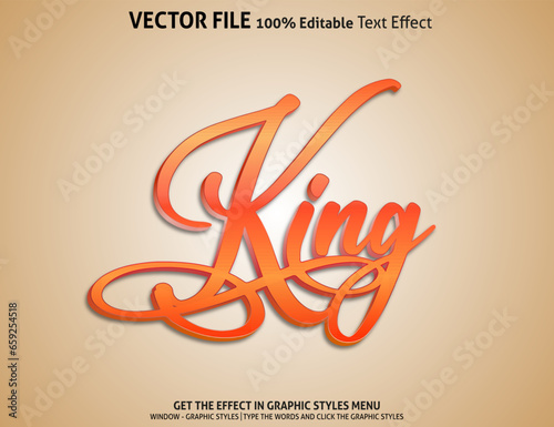 King 3d text effect and editable text effect
