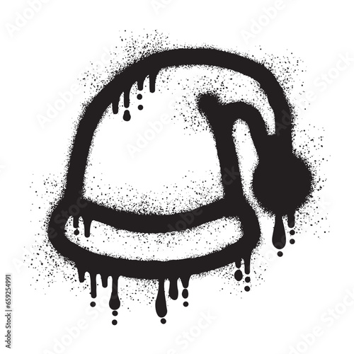 Santa claus hat graffiti with black spray paint