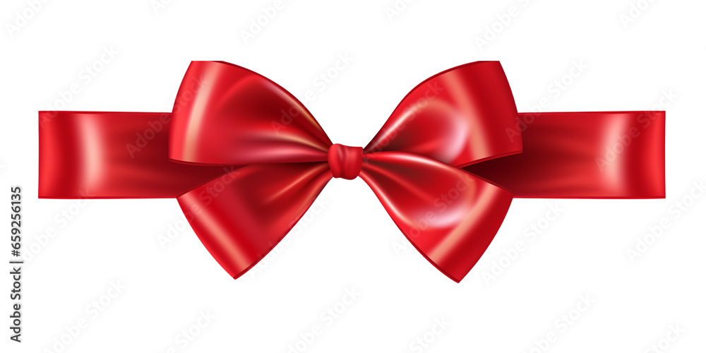a red ribbon bow on a white background a red ribbon bow on a white background
