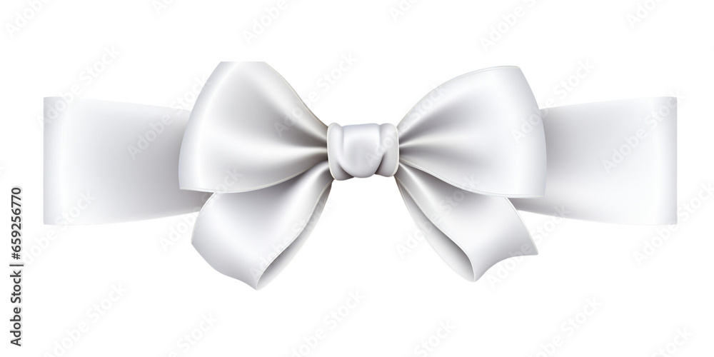 Naklejka premium a white ribbon bow on a white background