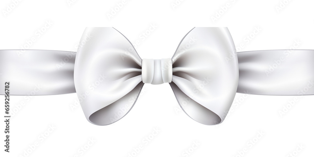 Naklejka premium a white ribbon bow on a white background