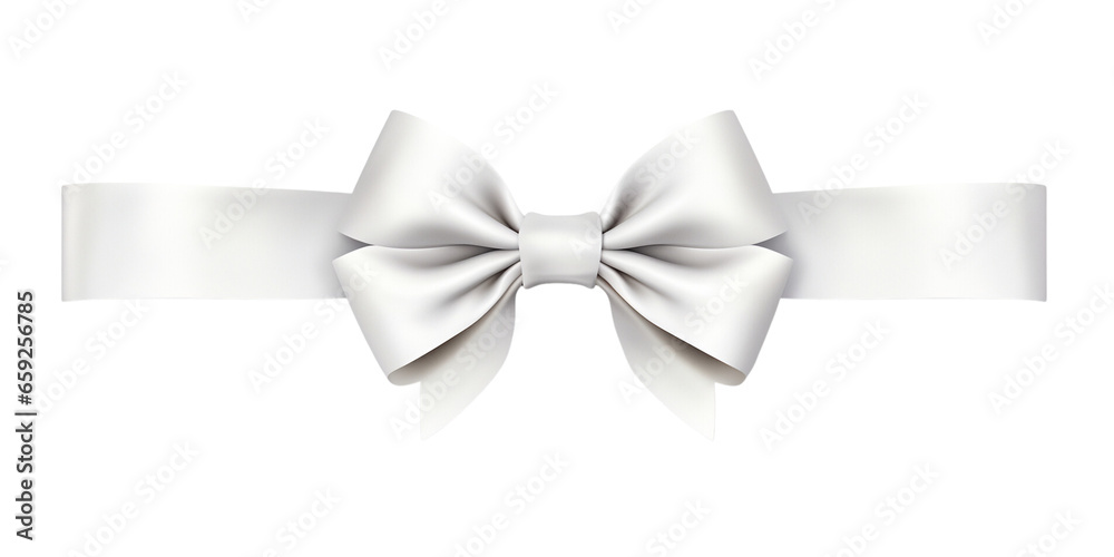 a white ribbon bow on a white background a white ribbon bow on a white background