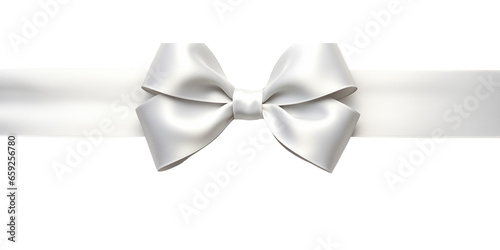 Papier peint a white ribbon bow on a white background