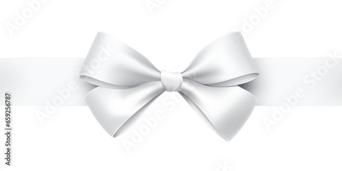 a white ribbon bow on a white background