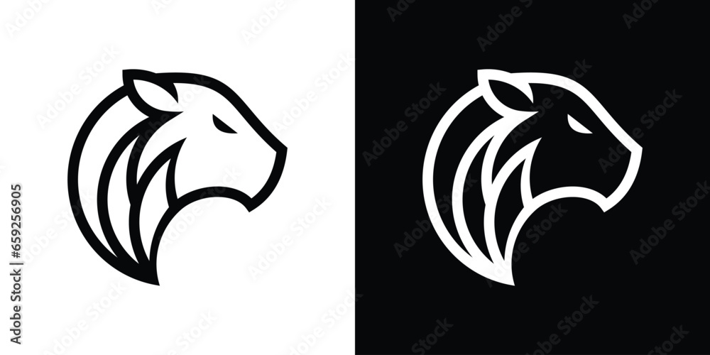 cheetah head logo design made in a minimalist line style. cheetah head logo design made in a minimalist line style.
