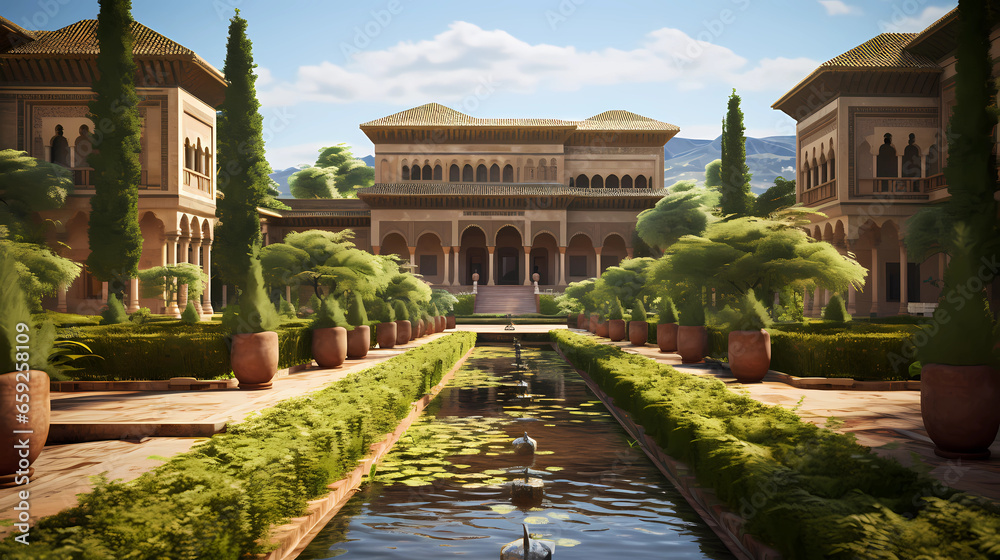  Alhambra in Granada with beautiful gardens