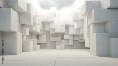 Abstract Architecture Background with Textured 3D Room