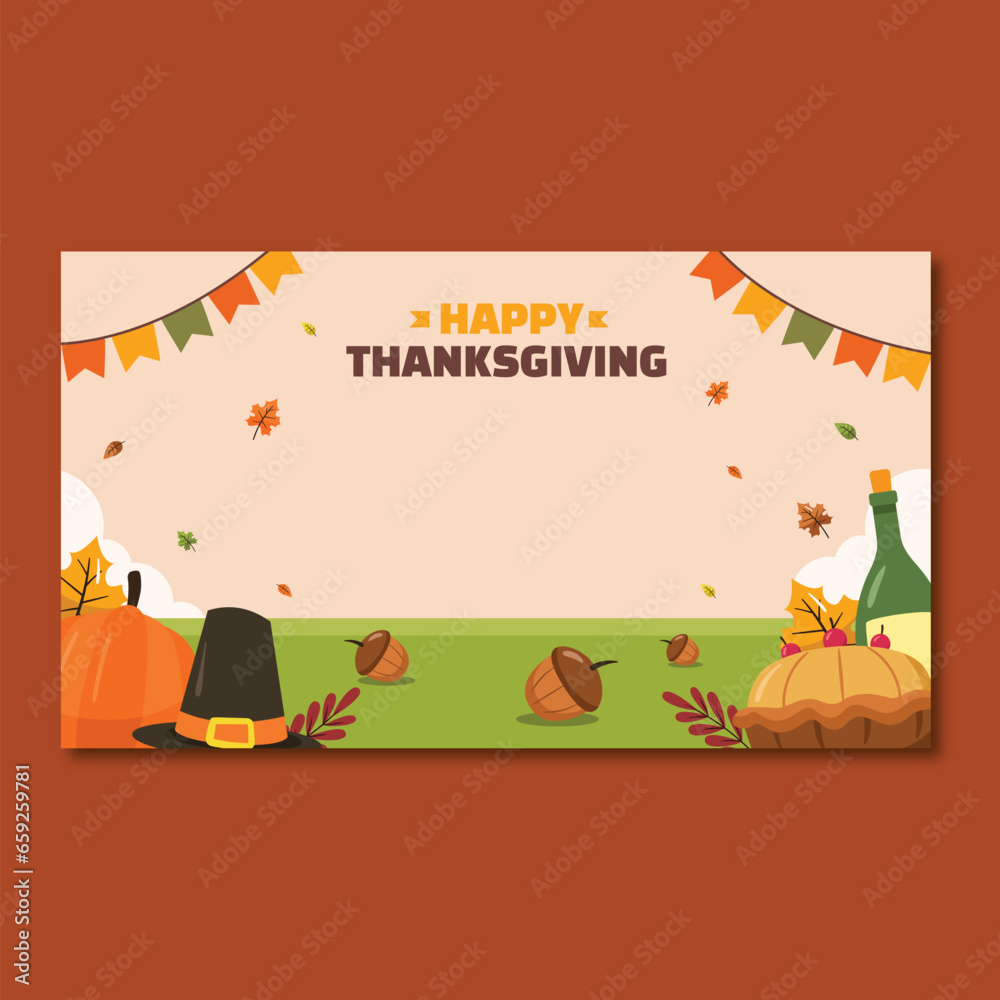 Fototapeta premium Thanksgiving day banner background vector