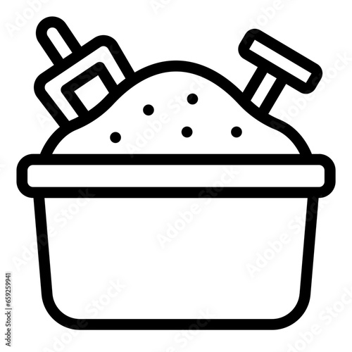Sandbox toy playground outline icon
