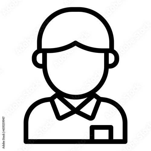 Boy kindergarten student outline icon