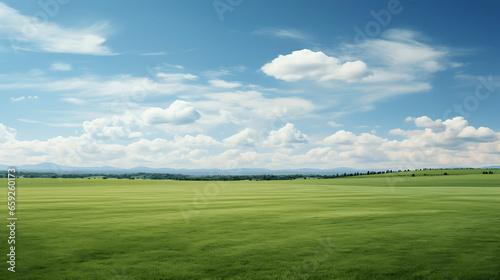 Panoramic View of a Freshly Mowed Lawn