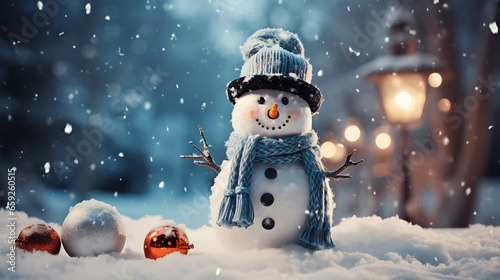 Snowman with Scarf and Top Hat © L