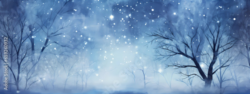 a snow covered blurry background with a blue light © Food gallery