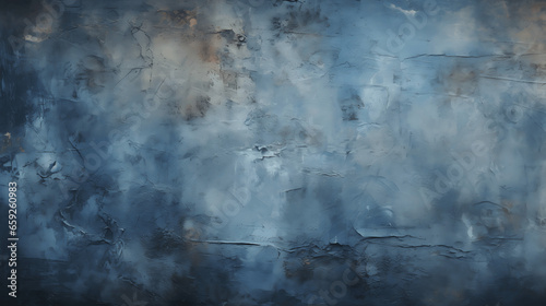 Dark Blue Plaster Wall with Grunge Texture
