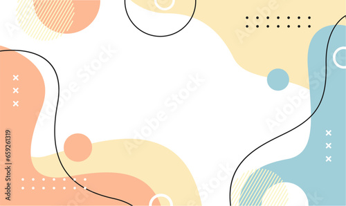 Abstract Vector Background in pastel colors. Wallpaper illustration with waving shapes and lines. Suitable for covers, poster designs, templates, banners and others