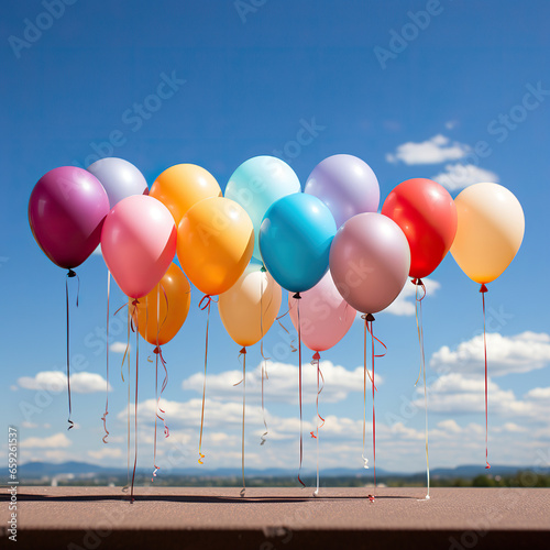 Festive Freedom  Colorful Balloons Soaring in the Desert Sky