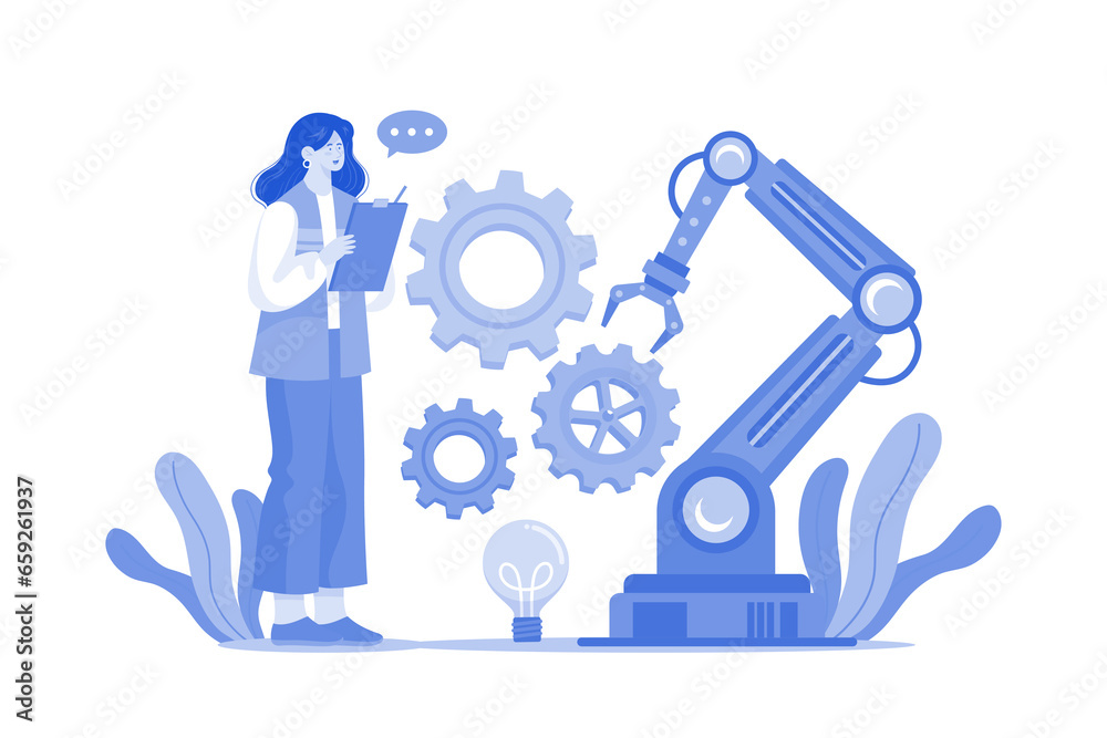 Automation Machine Illustration concept on white background Automation Machine Illustration concept on white background