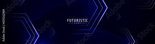 3D blue techno abstract background overlap layer on dark space with glowing lines shape decoration. Modern graphic design element future style concept
