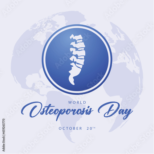 World osteoporosis day. Spine vector illustration. Celebrated every year on October 20. Suitable for templates, web, social media, greeting cards etc