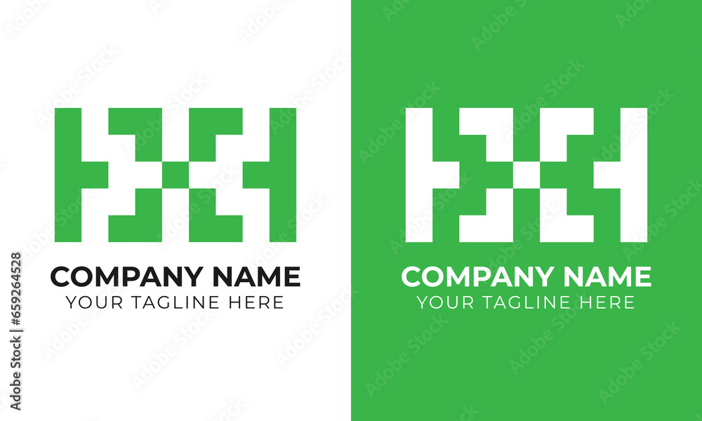 Creative corporate modern minimal monogram abstract business logo design template