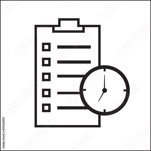 clipboard with time icons