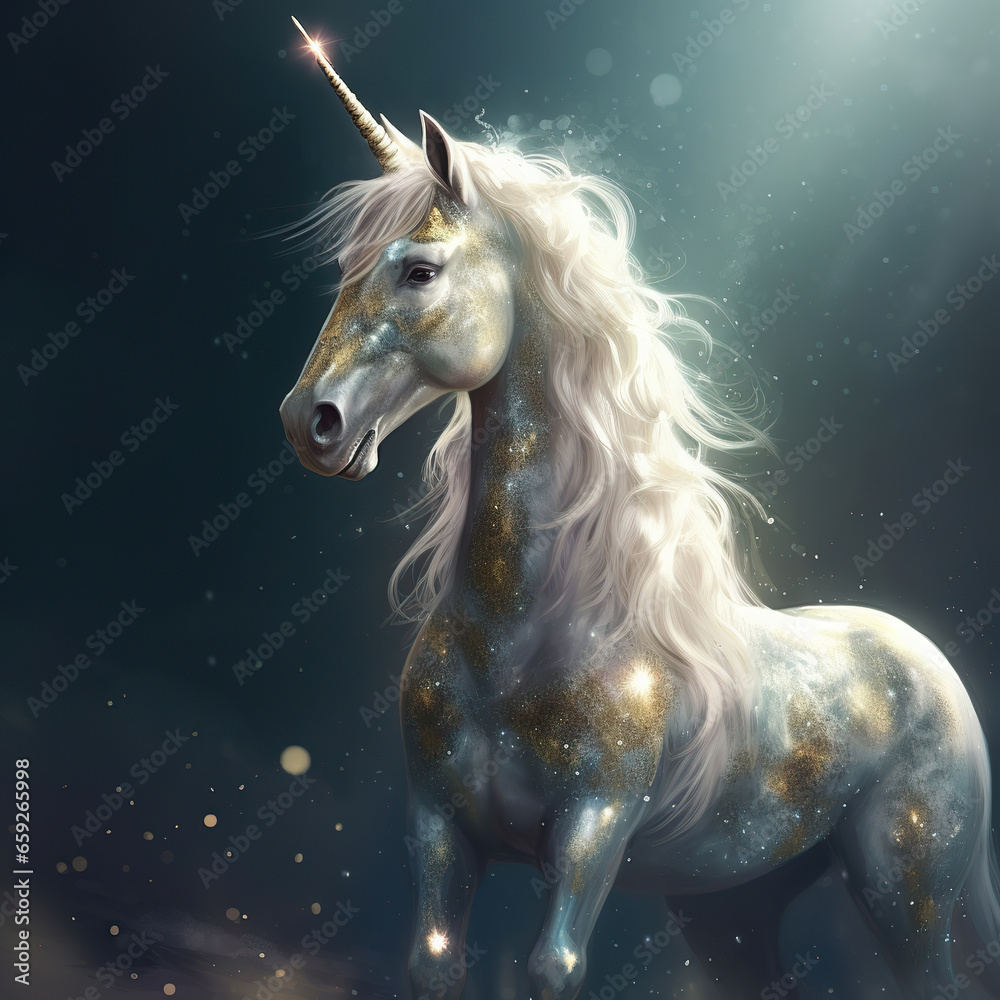 Majestic Unicorn in a Mystical Forest Majestic Unicorn in a Mystical Forest