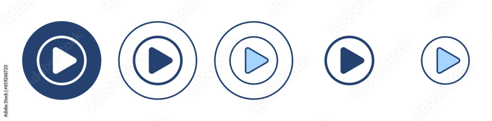 Play icon vector. Play button sign and symbol Play icon vector. Play button sign and symbol