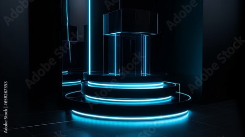 Refreshing & Blue: Electric Glass Blender for Your Kitchen!, generative AI