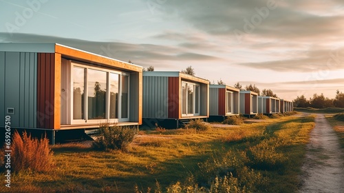 Modular houses with a single floor photo