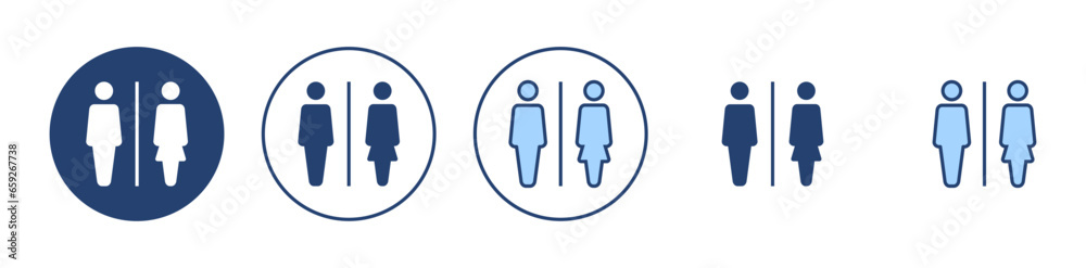 Toilet icon vector. Girls and boys restrooms sign and symbol. bathroom sign. wc, lavatory