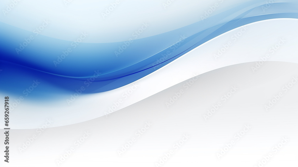 Abstract Blue Wave Background. 3D white, blue geometric abstract background overlap bright space with waves decoration. Blue and white business wave banner background. 