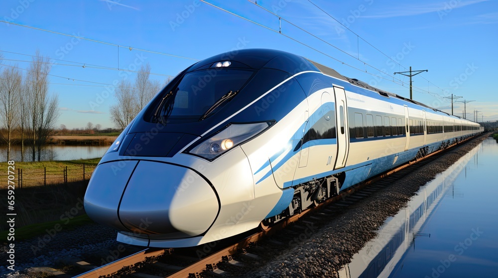 Naklejka premium HS2 Train - High Speed 2 rail link