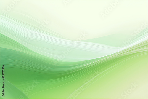 Dynamic Horizontal Banner. Smooth Swirl Waves Background Design With Beige, Moderate Green and Light Green Color.
