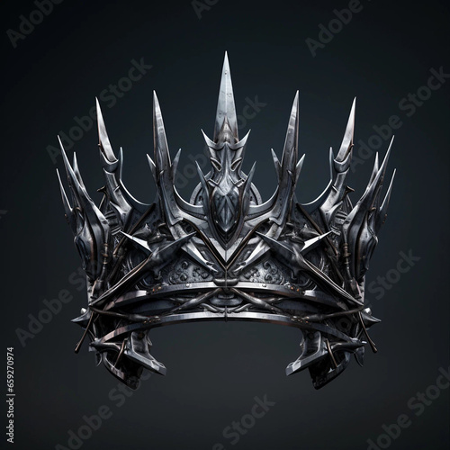 An Isolated Elaborate Spiked Metal Crown 