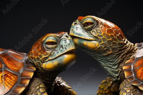 A pair of turtles are kissing © Yoshimura