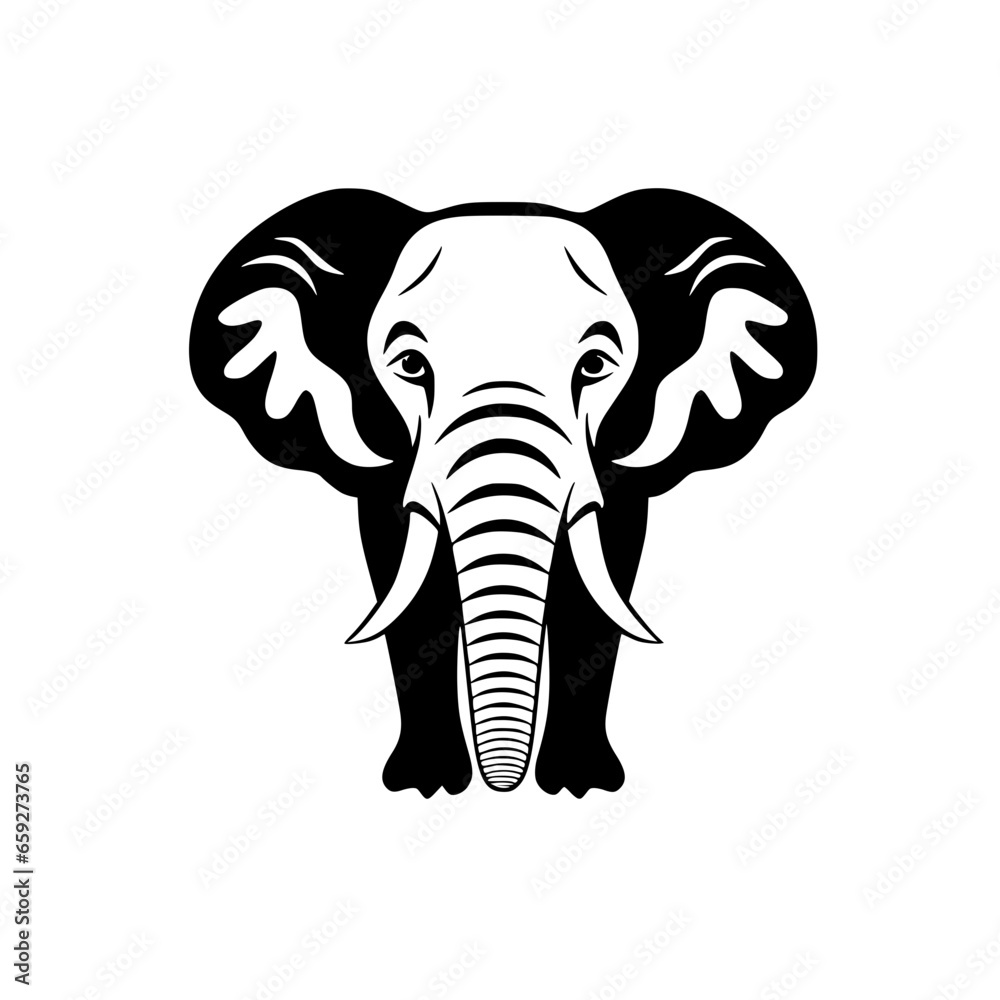 Elephant Abstract Logo Line art Simple Elegant Illustration Art Wall Art Object