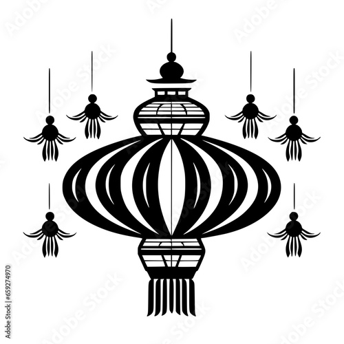 Chinese lantern New Year Abstract Logo Ornament Illustration Elegant Simple