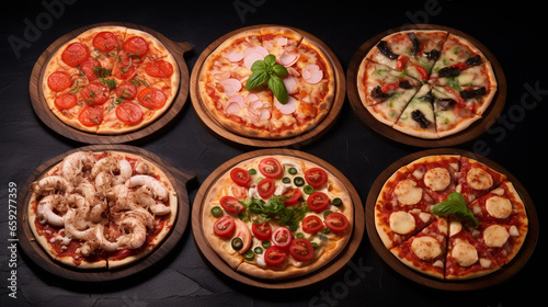 Perfect Set of Pizzas Pepper one Cheese Chicken and Tomatoes