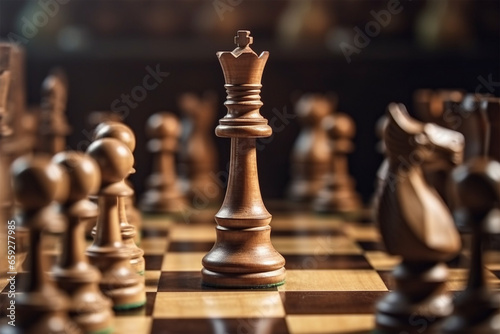silver chess on a chess board game for business