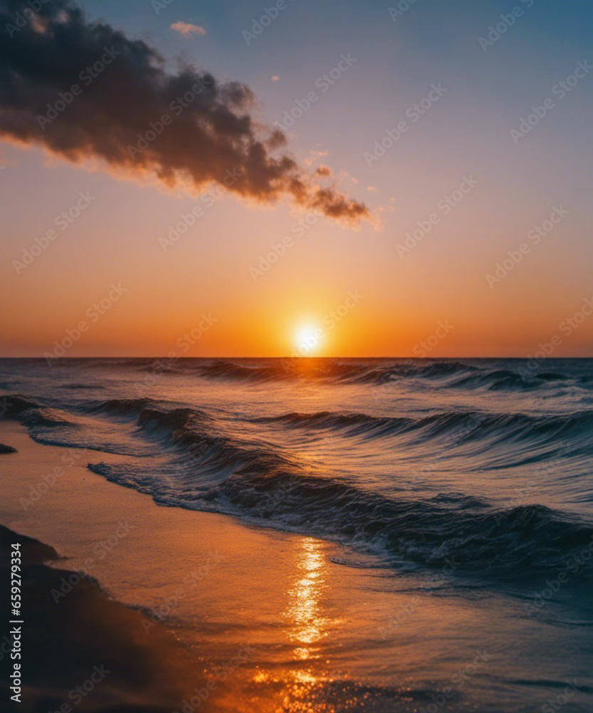 Obraz premium Vivid Skies Over the Ocean