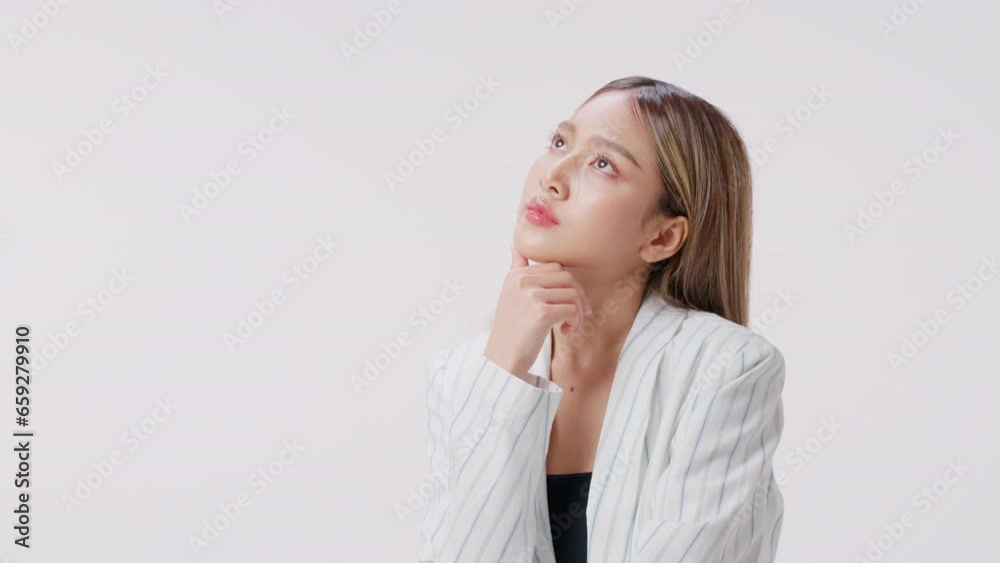 Portrait of woman wearing formal wear blazer white shirt smiling on gray background. Business concept. Portrait of woman wearing formal wear blazer white shirt smiling on gray background. Business concept.